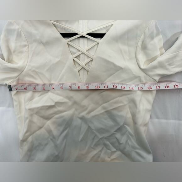 Ramy Brook Allie Lace-up Long-Sleeve Top White Size 2 - Picture 7 of 10